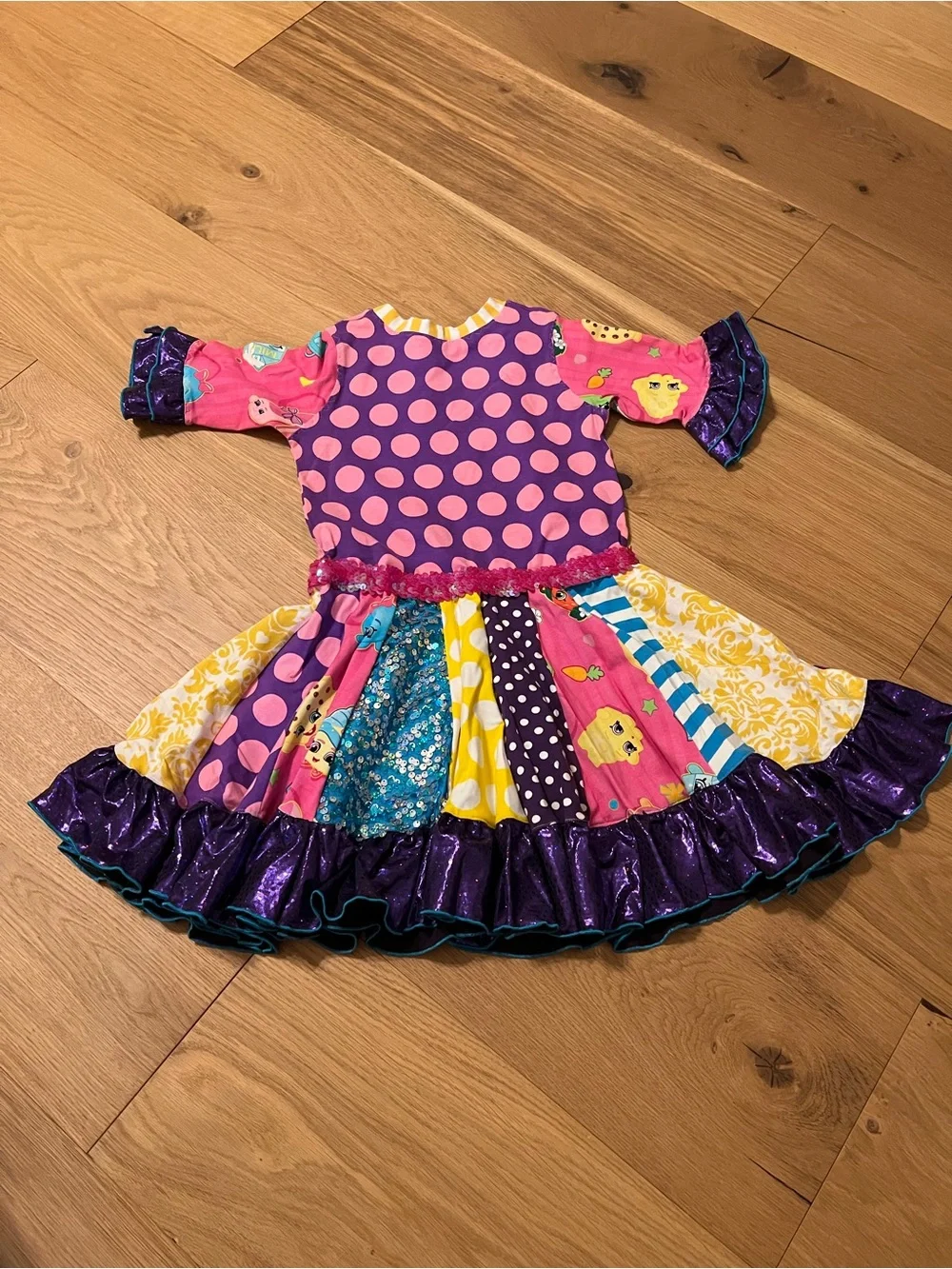 Shopkins Shoppies Colorful Character Party Dress - Pink, Purple & Yellow